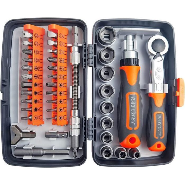 Ensemble complet doutils de réparation 38 en 1 coffret de tournevis à cliquet multifonction jeu de tournevis à clé à cliquet p