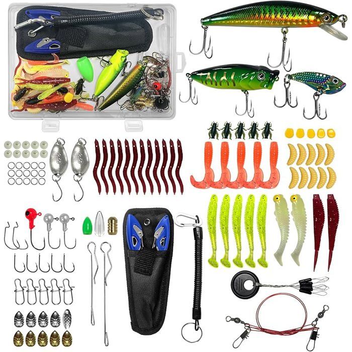 Leurres Pêche Spinnerbaits Plastique vers Popper Leurres Souples Pêche Jigs Crochets Pêche Peche carnassiers