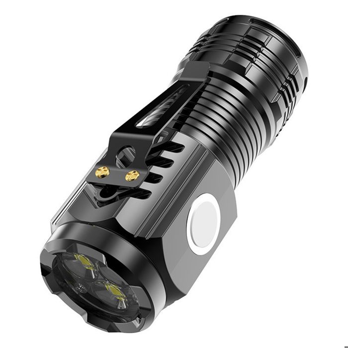 Lampe torche 8 x 3 x 2 6 cm ABS Noir 3 W Chargement USB 3 modes déclairage Design portable Mode haute luminosité Imperméabilité