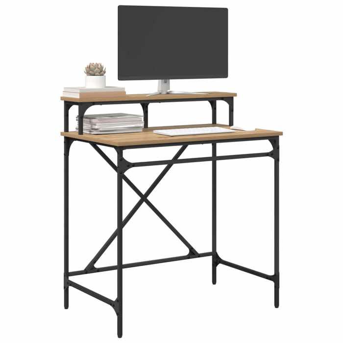 Décoratif - Marron Bureau détude-Bureau décriture Chêne artisanal 80x50x90 cm - bois dingénierie design contemporain 411231