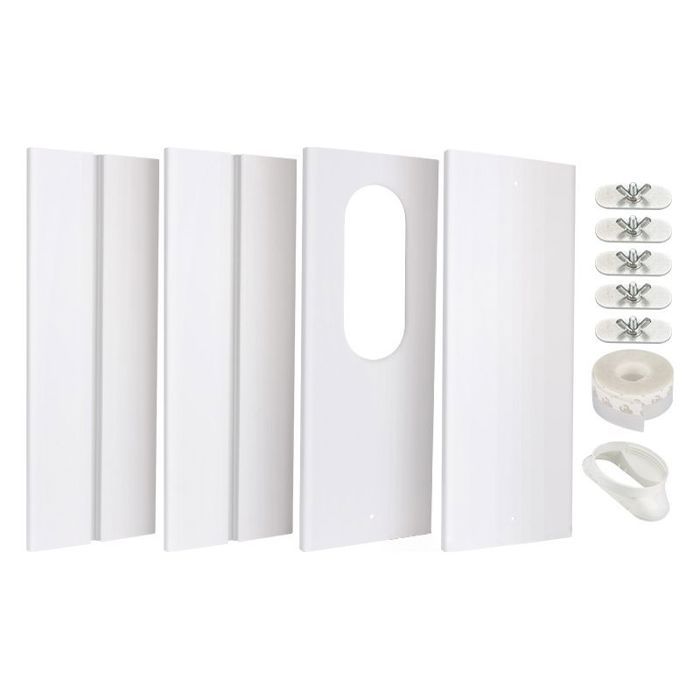 4PCS Kit de Plaque Fenêtre Climatiseur Mobile Kit de Glissière de Fenêtre Climatiseur Portable Kit Calfeutrage Fenêtre