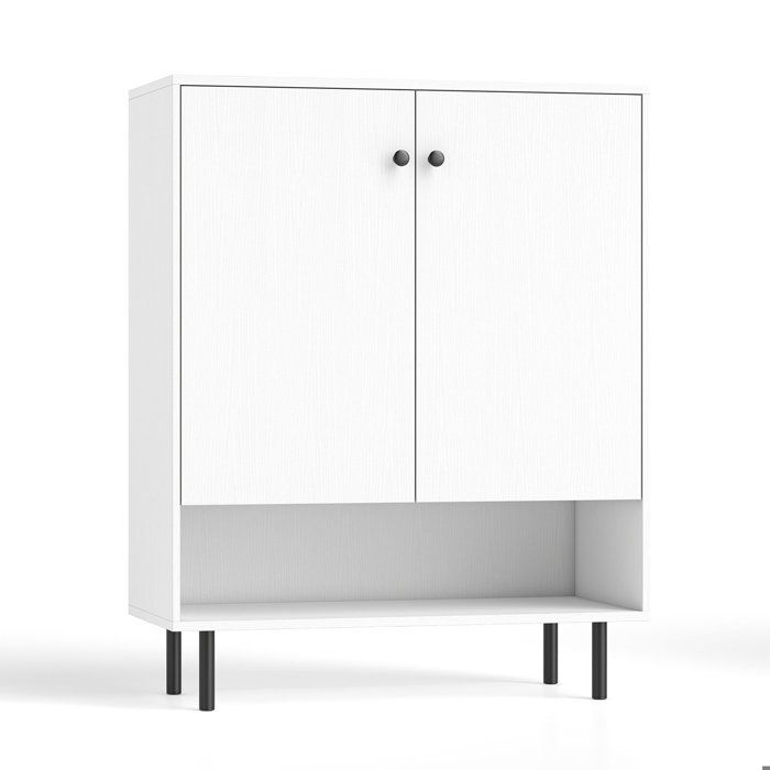 Buffet de cuisine 2 portes avec étagère réglable plan de travail large et niche ouverte pour salle à manger