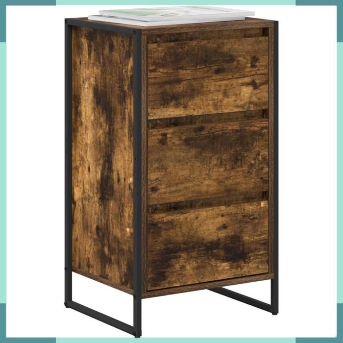 Buffet - 886548 - Chêne fumé - Bois dingénierie - 42 x 36 x 75 5 cm
