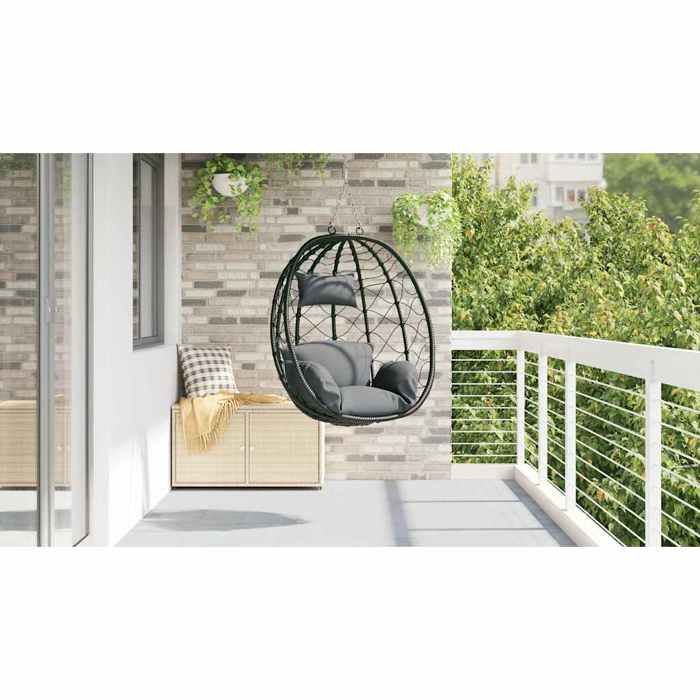 Magnifique Chaise suspendue Anthracite 91 5x54 5x107 cm polyrotin - design polyvalent - pour maison - Anthracite 11.4 kg 2026_603144