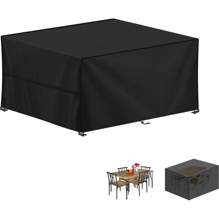 Housse table jardin - Imperméable 420D Oxford Anti UV et résistant déchirure - Protection extérieur - 130x100x75cm
