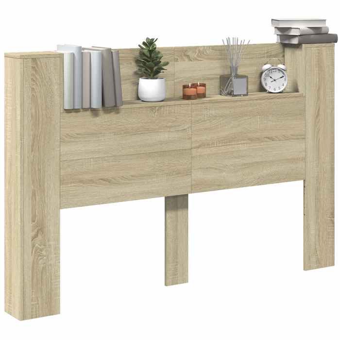 Tête de lit - VIDAXL - de rangement avec LED Chêne Sonoma Pour chambre（40712)