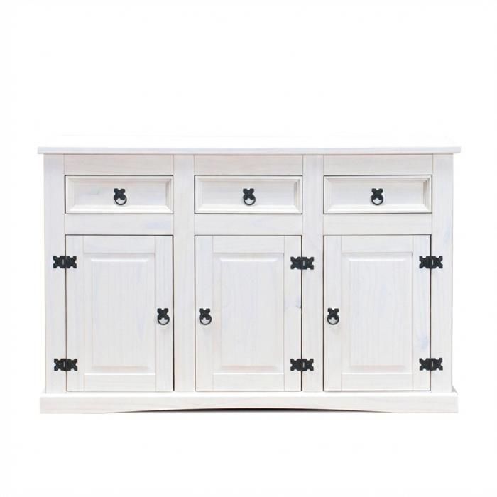 New Mexico Buffet largeur 132 cm hauteur 84 cm avec 3 tiroirs et 3 portes blanc/ciré. New Mexico Buffet largeur 132 cm hauteur 84 cm avec 3 tiroirs et 3 portes blanc/ciré.