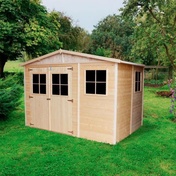 Abri de Jardin en Bois 6 m&sup2; - H226 x 324 x 216 cm - TIMBELA M334