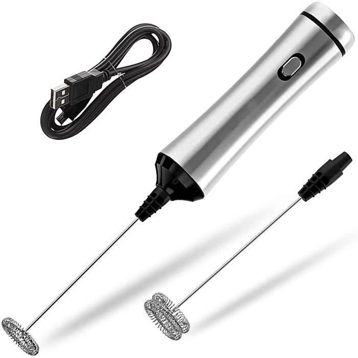 Mousseur à Lait, USB Rechargeable Portable mini fouet electrique 3 Vitesses  avec Dual Fouet Tête Spirale - Cdiscount Electroménager