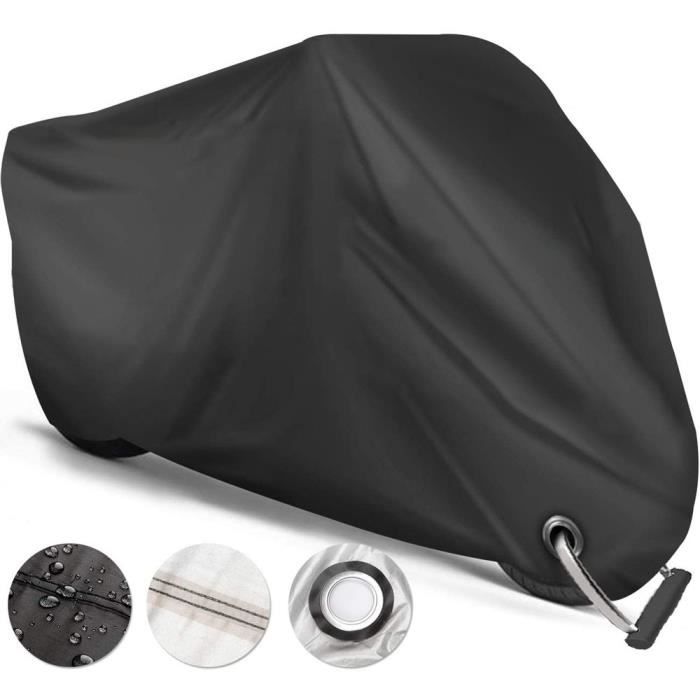 Bâche Moto - JINZDASU - 265x105x125 cm - Etanche - Anti UV - 2 Trous de Serrure