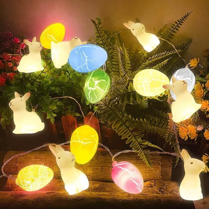 20 LED Easter Decoration Lights,3M Oeuf De Pâques Led Lumière,Easter Egg Guirlandes,LED Easter Egg Lights,Vacances Fée lumière de Pâques Party Décor,Easter Eggs LED String Lights A 