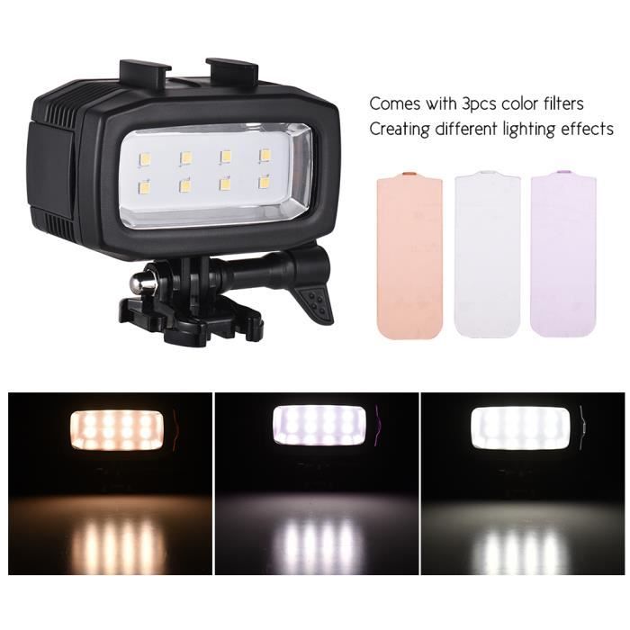 Action Camera Diving Lampe De Remplissage Led 600lm 3 Modes D Eclairage 30m Etanche Avec 2 Piles Rechargeables Pour Gopro Hero 7 6 Cdiscount Maison