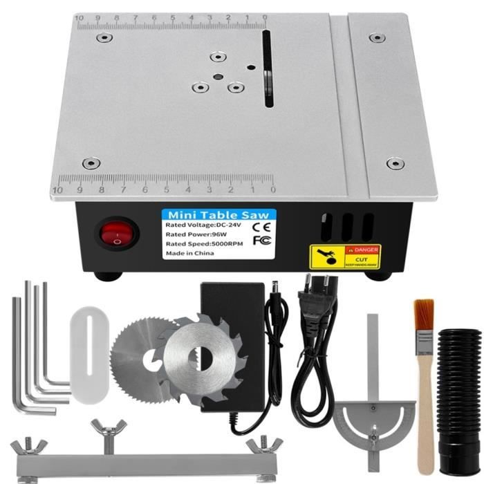 Mini Scie De Table à Double Moteur Réglable 45° - 7800 Tr/min, Pour Coupe Bois, Plastique, Métaux Non Ferreux