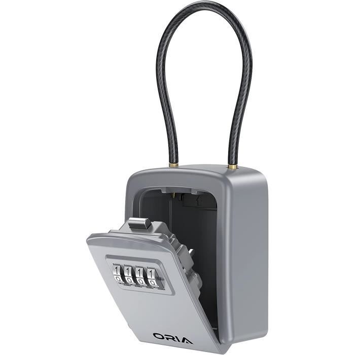 Coffre-fort Portable En Métal Argenté 12x4x4 Cm – Solide, Empilable, D'occasion