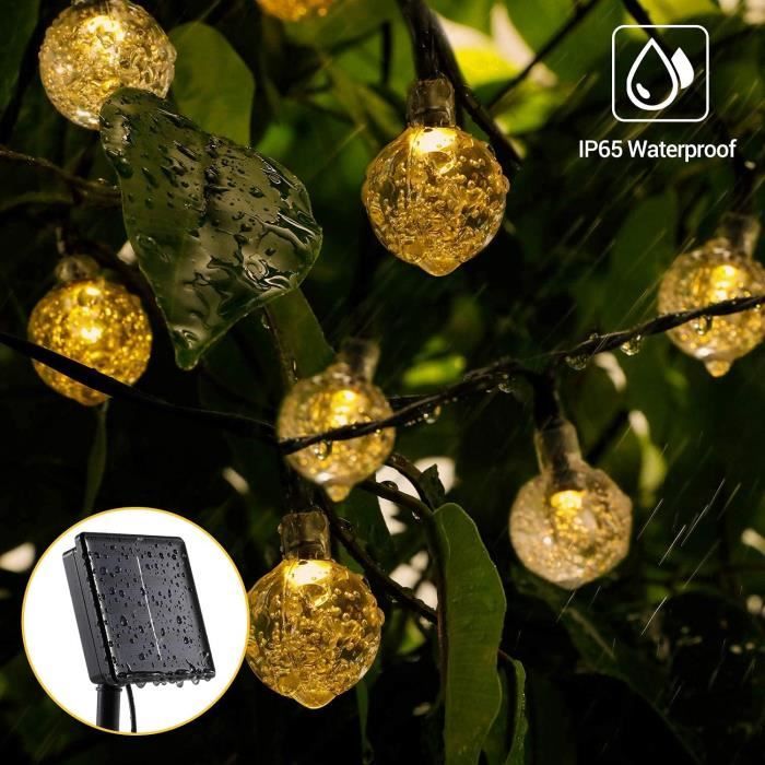 Guirlande Solaire Extérieure Étanche IP65 - Marque - Modèle - 30 ampoules - Blanc chaud - LED - Energie solaire