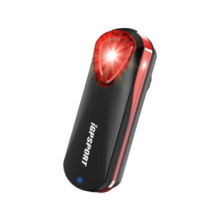 Feu arrière radar intelligent iGPSPORT SR30 - noir/rouge - Pour être vu - Homme - Rechargeable USB