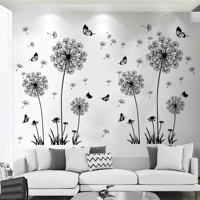 Un lot de Stickers Muraux fleurs papillons Autocollant Mural Décoration  Murale pour Chambre Enfants Salon Bureau