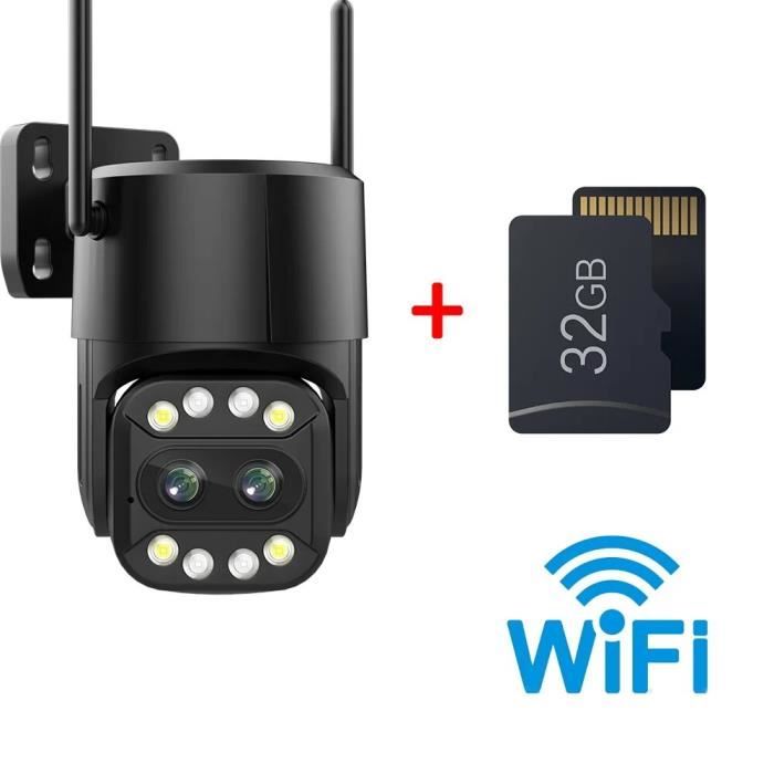 Caméra De Surveillance WiFi Extérieure 4K, PTZ 8MP Caméra De