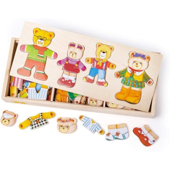 Puzzle Magnétique Habillage Poupée En Bois - Jeu Éducatif Et Créatif Pour Enfants Voyage