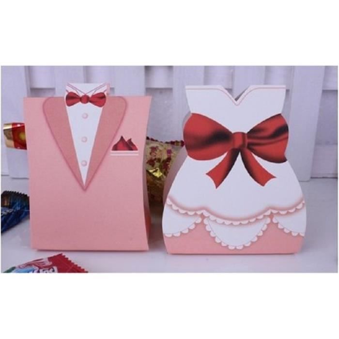 100 Boites A Dragees Rose Saumon Mariage Cdiscount Maison