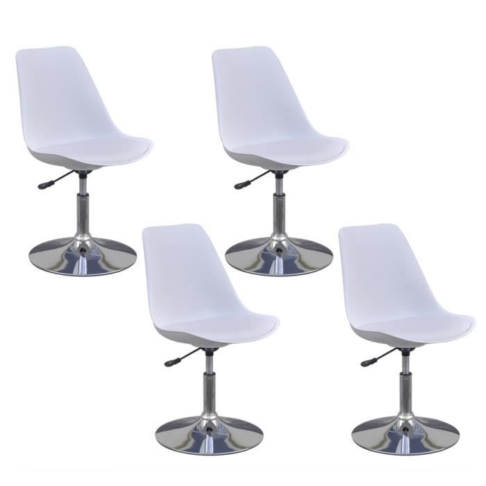 Lot de 4 chaises blanches ajustables  Cdiscount Maison