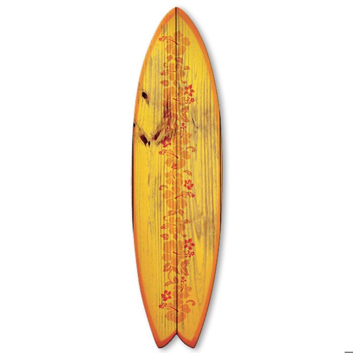 Planche De Surf Décorative En Bois 100 Cm – Peinte à L'aérographe à La Main, Design Surf, Fixation Murale Incluse