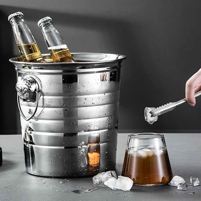 Mini Seau à Glace Portable En Acier Inoxydable Pour Bar - Remplissage Facile, Effet Refroidissement Longue Durée
