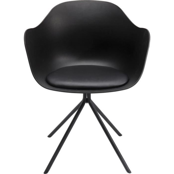 chaise avec accoudoirs - kare - bel air - noir - contemporain - design
