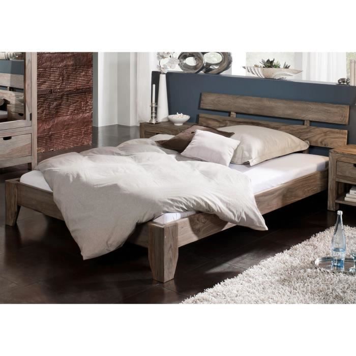 Stucture lit 180x200cm - Bois massif de palissandre huilé - NATURE GREY #212 Stucture lit 180x200cm - Bois massif de palissandre huilé - NATURE GREY #212