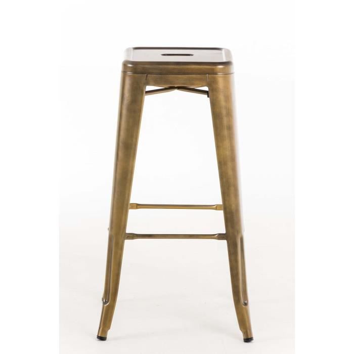 Tabouret de Bar - MONTHIEUX - Or - Lot de 2 - Métal - 77 cm de hauteur