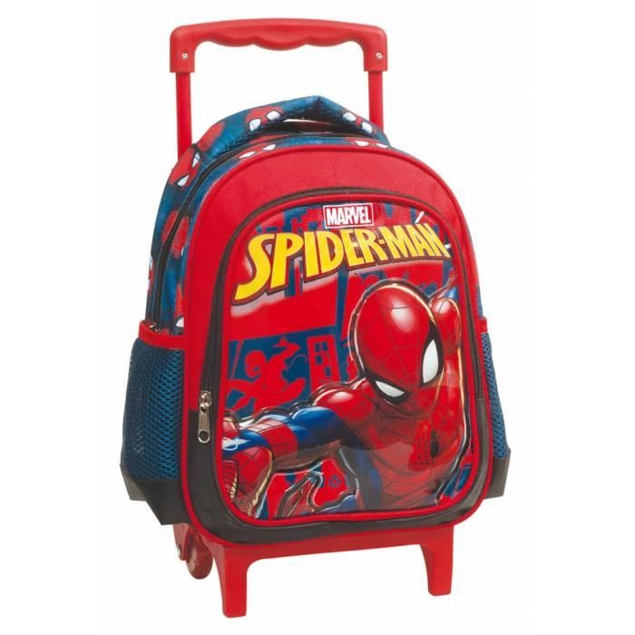 Sac a roulettes trolley maternelle Spiderman Marvel 31 CM Cartable Cdiscount Bagagerie Maroquinerie