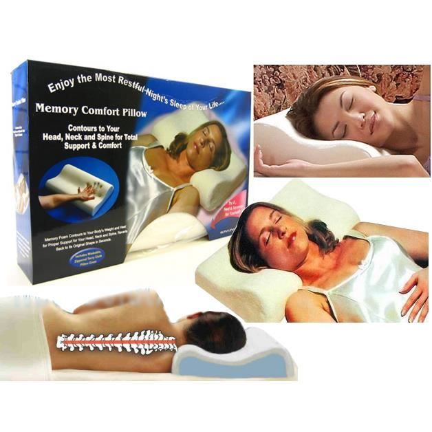 OREILLER COUSSIN MEMOIRE DE FORME ERGONOMIQUE MEMORY PILLOW