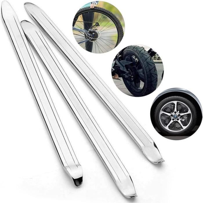 Démonte-Pneus Vélo/Moto - 3 Pièces Acier Manganèse - 30 Cm - Pour Chambre à Air