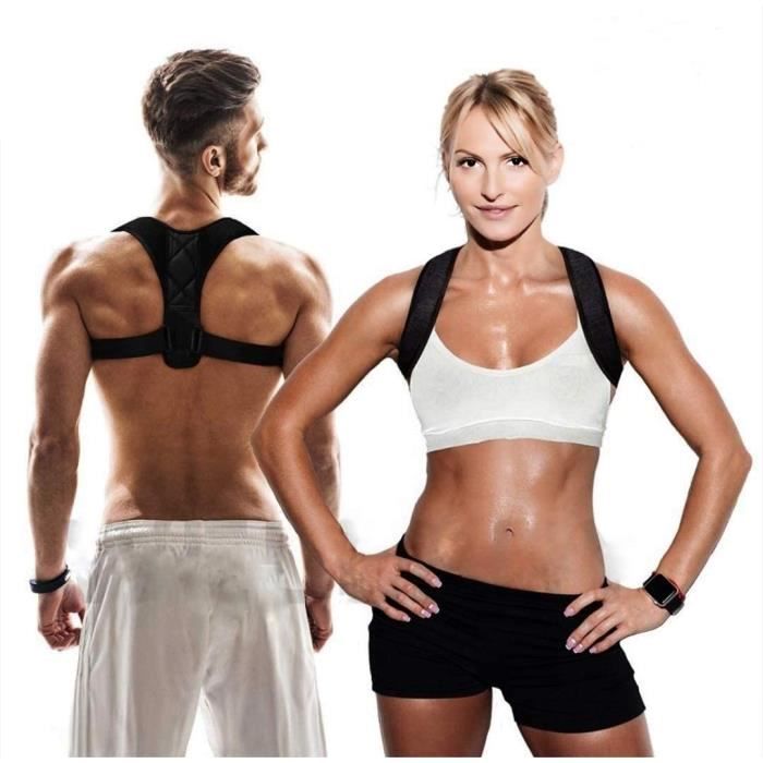 Soulagement des douleurs au cou Correcteur de posture Support dorsal ajustable correcteur de posture au haut du dos et aux /épaules 37-49 au dos Back Straightener pour femmes et hommes