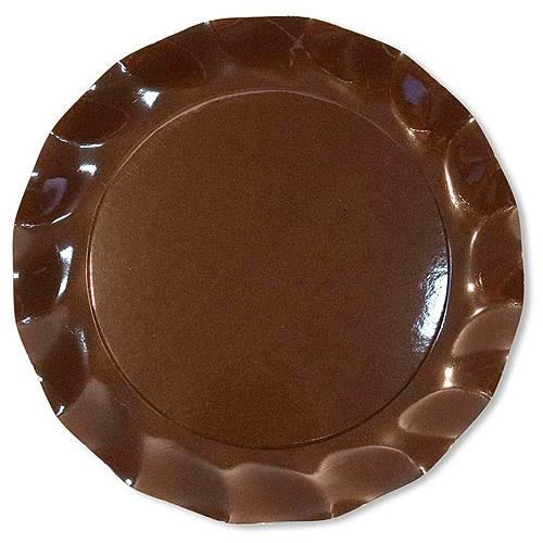 10 ASSIETTES PLATES MARRON 27CM Marron chocolat