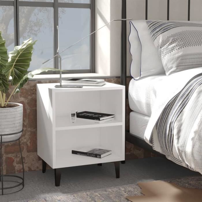 Table de chevet - Armoire Chevet - Table dappoint - Table de Nuit Scandinave - Blanc - 40x30x50 cm
