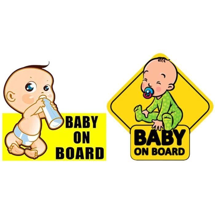 Bébé à bord de sécurité enfant avec ventouses Voiture Signes Enfant à bord 