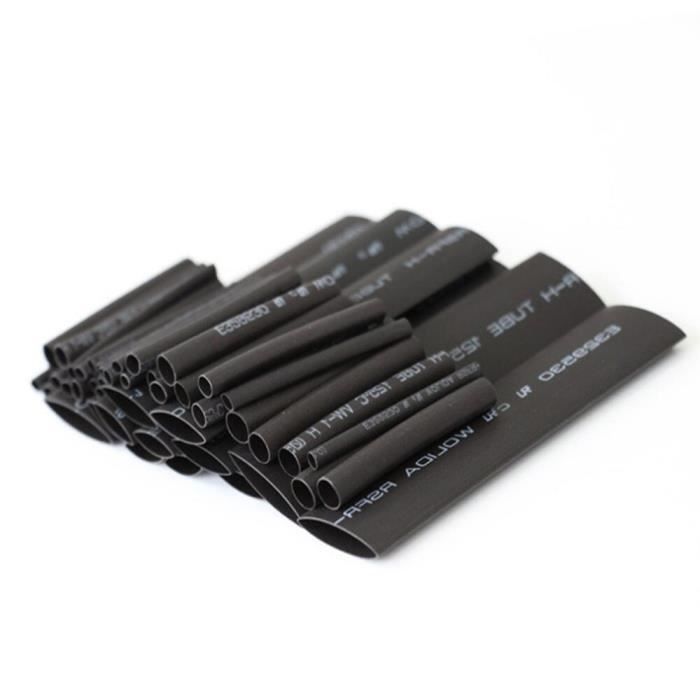 Assortiment De Gaines Thermorétractables - 127 Pièces, 7 Diamètres Différents - Noir, Pour Isolation De Câbles