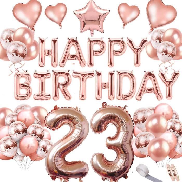 Deco Anniversaire Femme 23 Ans Or Rose 32e Decoration Anniversaire Ballons Set Happy Birthday Banner Geants 40 Inch Ballon Nu 444 Cdiscount Maison