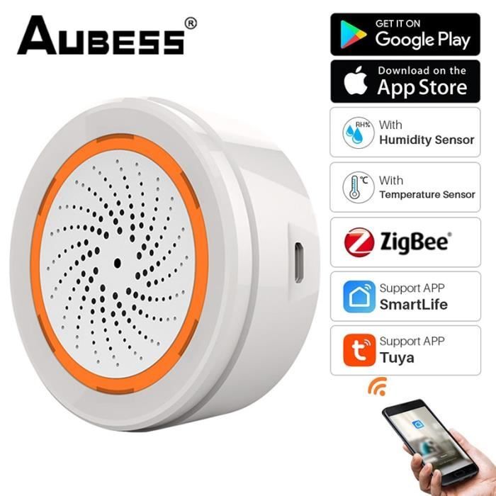 Zigbee Sirène Alarme - tuya ou vie intelligente - sirène'alarme  intelligente Tuya 3 en 1, capteur de lumière - Cdiscount Bricolage