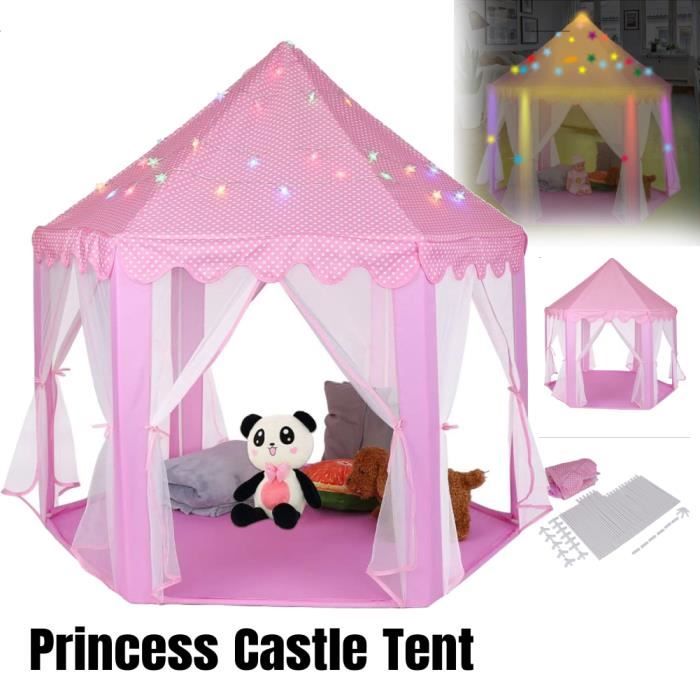 HHHC Grande tente de jeu pour enfants – Tente de jeu pour enfants Château  de princesse rose –