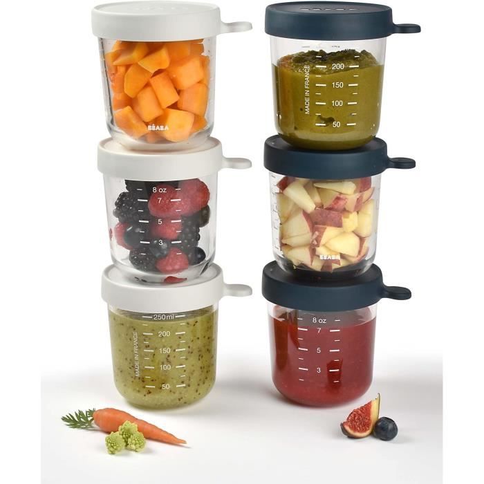 Beaba Pack 6 Portions Verre 250 Ml Dark Blue 250 Ml Light Mist Cdiscount Puericulture Eveil Bebe