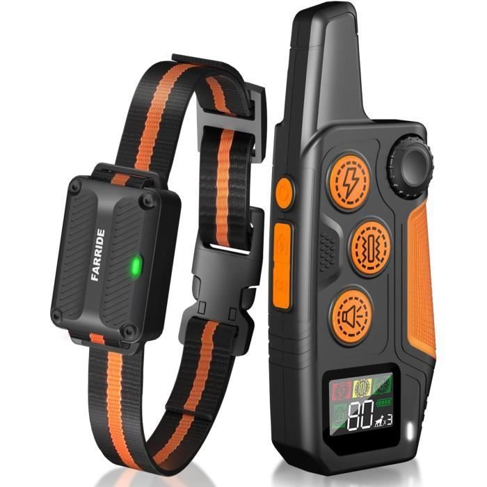Meilleurs prix pour Collier de Dressage pour Chien avec Télécommande pour Chiens de 3 à 55 Kg Rechargeable Collier Anti Aboiement Étanche 3 Modes,j