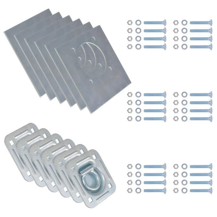 Lot De 8 Anneaux D'arrimage En D En Acier Inox - Pour Remorque, Voiture, Van, Camping-car - Fixation Facile, Capacité 200kg Par Crochet - 2