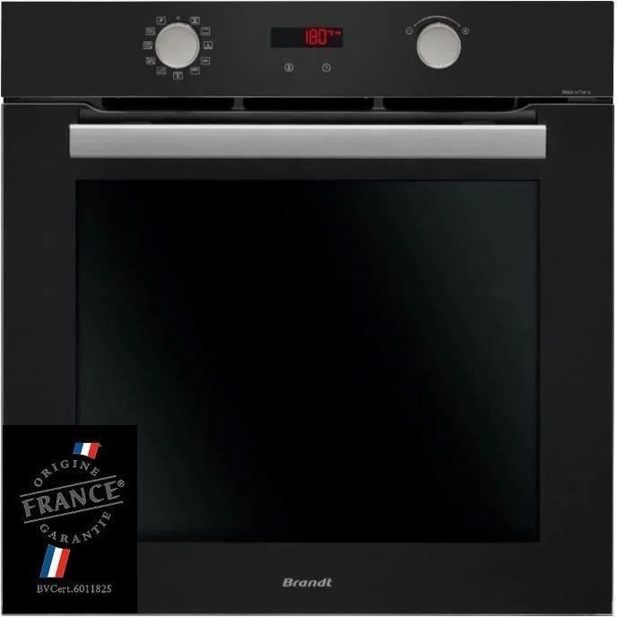 Four encastrable pyrolyse BRANDT BXP5559B - Noir - Multifonction - Porte froide - 67l - Fonctions va