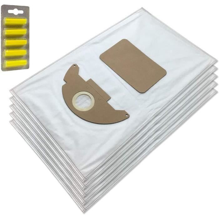10 Sacs D’aspirateur Compatibles Kärcher 69044130 – Microfibre Non Tissée – Blanc
