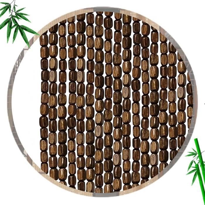 Rideau De Porte En Bois Massif,Rideau De Perles En Bois De Bambou,Rideau à Perles Fait à La Main Naturel,Rideau De Perles Séparateur De Pièce Suspend Pour Fenêtre Porte,WxH-110strands-110x220cm
