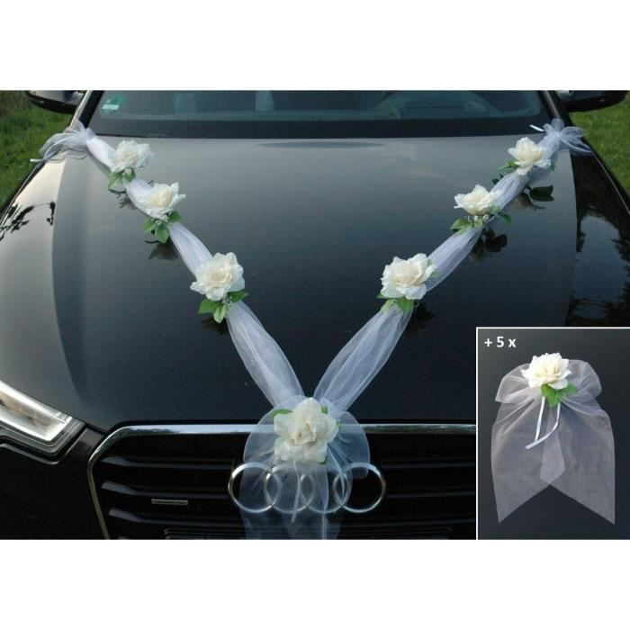 Kit de décoration de voiture de mariage luxueux fait main roses