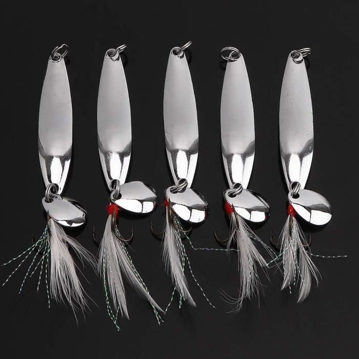 Lot De 5 Leurres Cuillères Métal Pour Pêche - Appâts 2,5g Pour Poissons D'eau Douce Et Mer