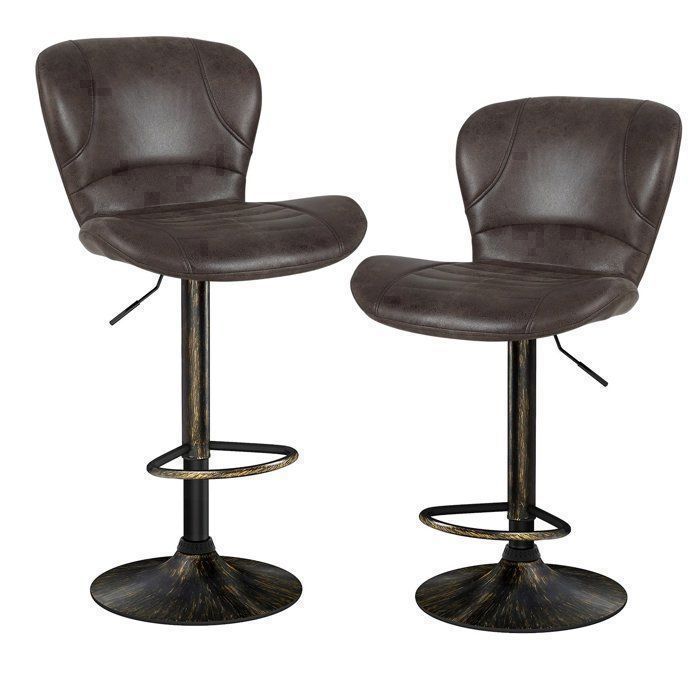 Lot de 2 Tabourets de Bar Pivotants Industriels - COSTWAY - Hauteur du Siège Réglable 61-81 cm - Restaurant Café Marron Rustique Lot de 2 Tabourets de Bar Pivotants Industriels - COSTWAY - Hauteur du Siège Réglable 61-81 cm - Restaurant Café Marron Rustique